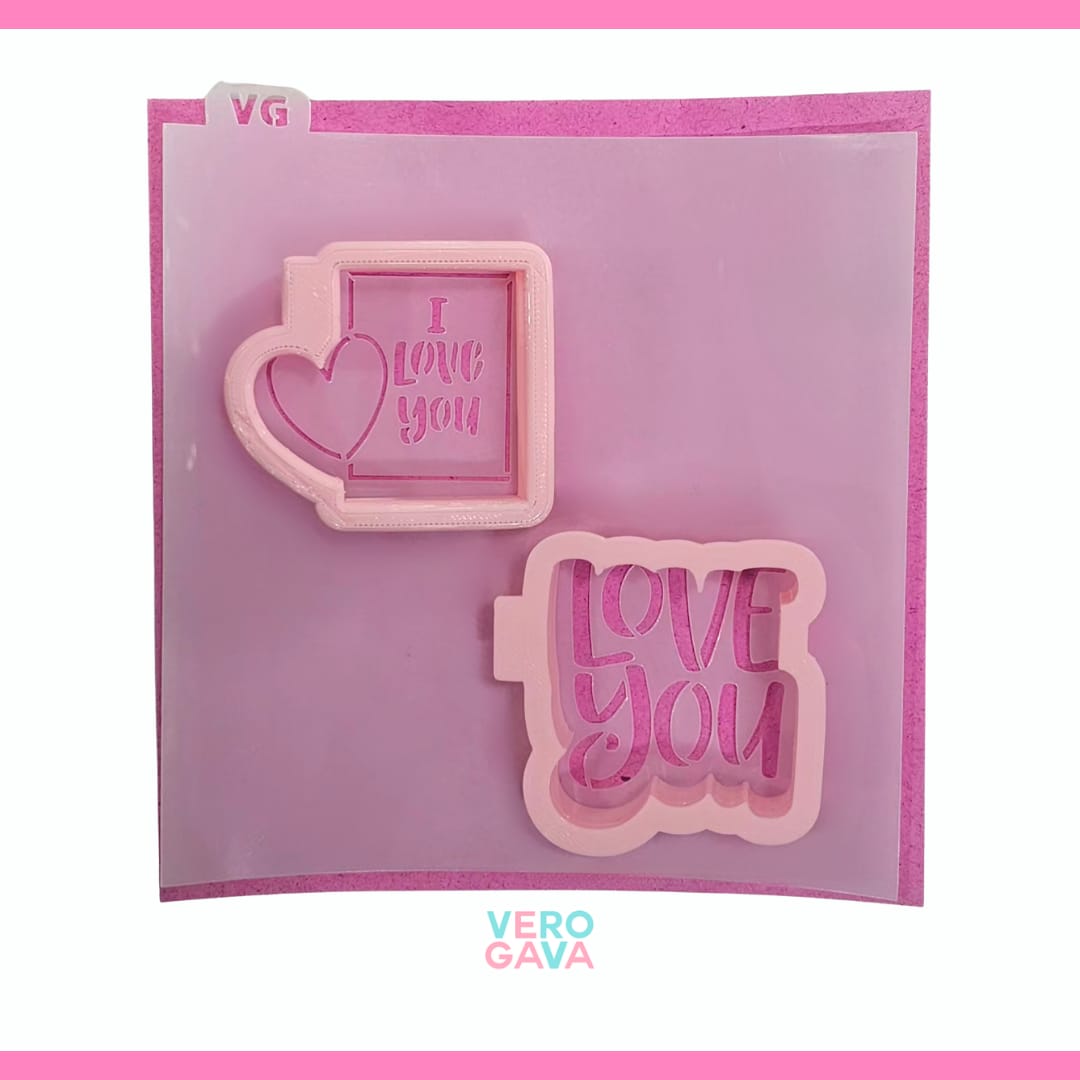 Cortador con stencil para galleta 2pzas 5cm 14x14