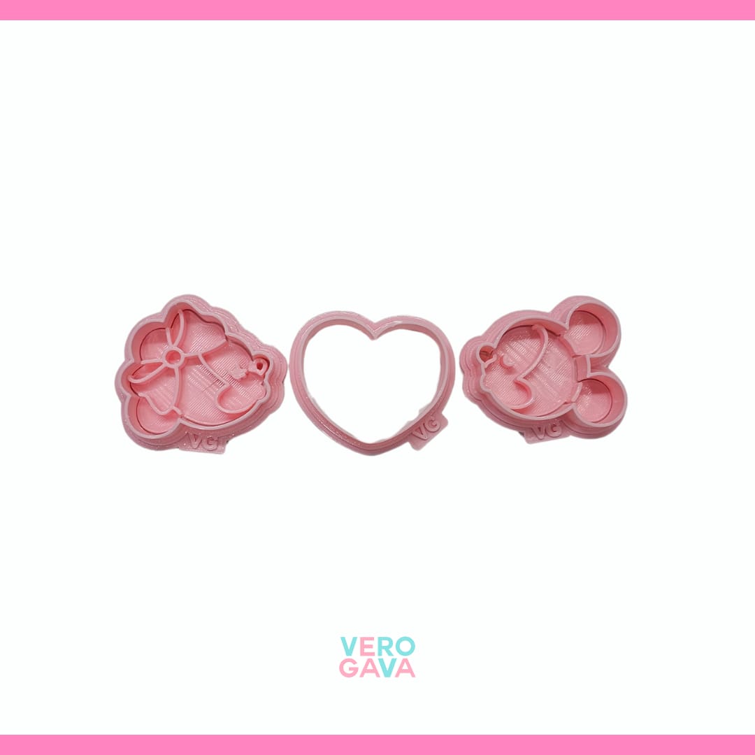 Cortador de galleta juego mickey enamorado 5cm3pzas