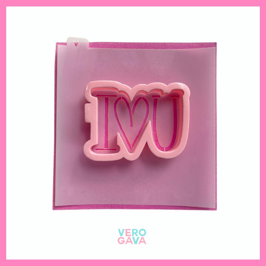 Cortador con stencil para galleta loveyou 10cm