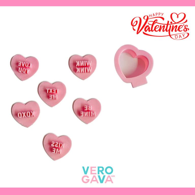 Cortador de galleta corazones son frases 7pzas 3 ú 5cm