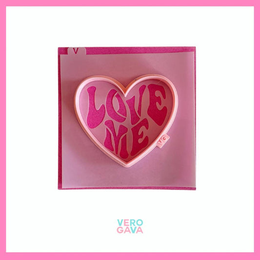 Cortador con stencil para galleta corazón 10cm 14x14