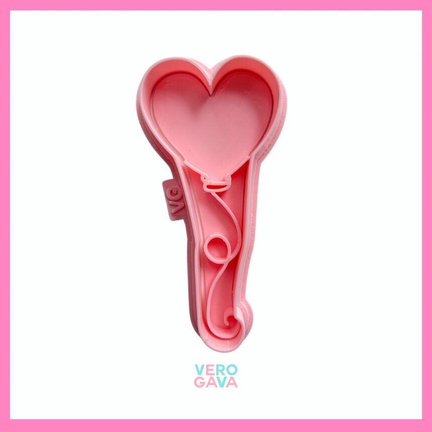 Cortador de galleta globo de corazon 10cm