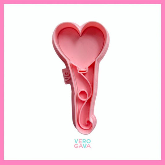 Cortador de galleta globo de corazon 10cm