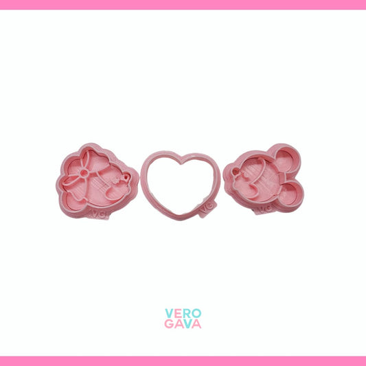 Cortador de galleta juego mickey enamorado 5cm3pzas