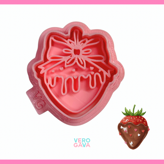Cortador de galleta fresa con chocolate 5 ú 10cm