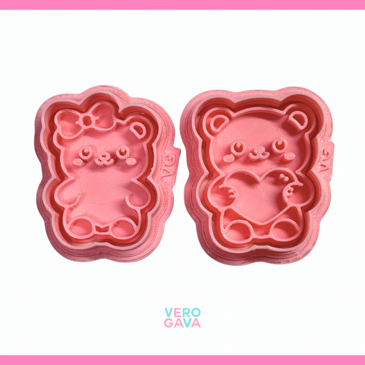 Cortador de galleta ositos pareja 5 u 10cm