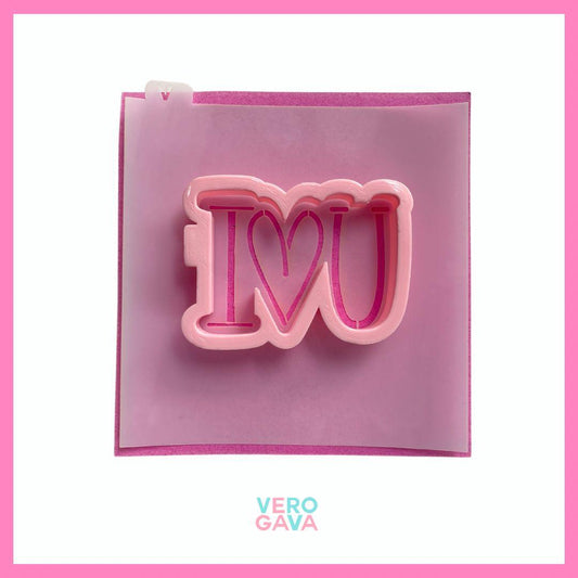 Cortador con stencil para galleta loveyou 10cm