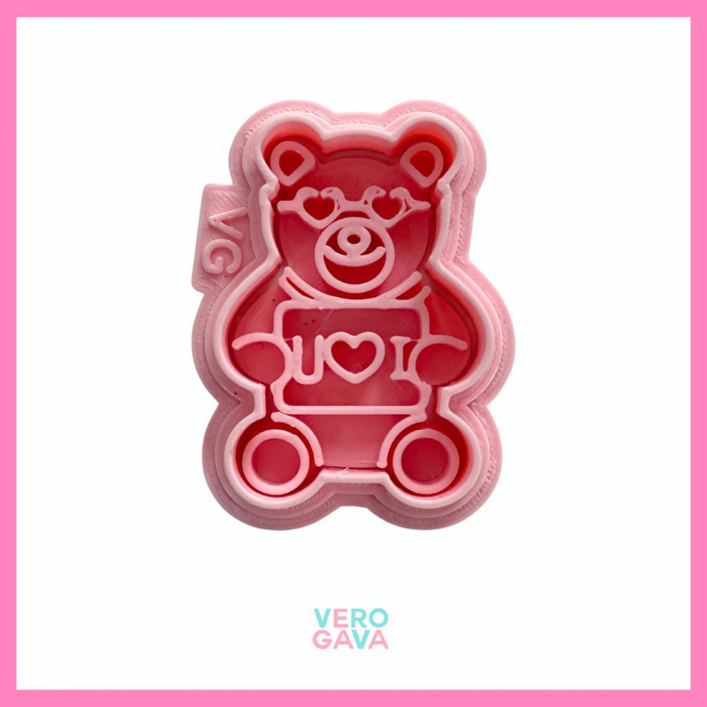 Cortador de galleta oso i love you 5cm