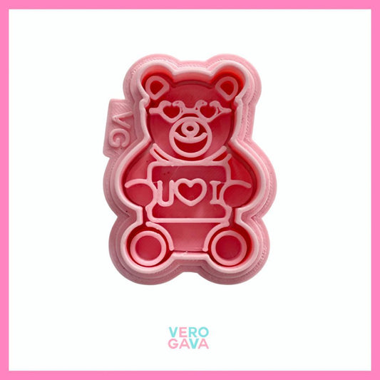 Cortador de galleta oso i love you 5cm